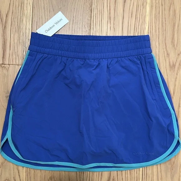 *NWT Outdoor Voices 3" Royal Blue Skirt with Aqua Trim Tennis Golf Activewear - Picture 1 of 10